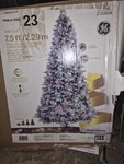 Title Ge 7.5FT Pre-lit Snowy Christmas Tree Dual Color Lights & 8 Effects. Fixed Price $250.00.