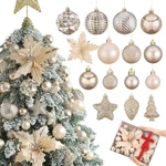 Best Champagne Gold Christmas Ball Ornaments Set Glitter Hanging Bulbs. Fixed Price $30.99.