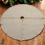 Beige Burlap Christmas 48 Tree Skirt Rustic Farmhouse Felt Lined Wood Buttons. Fixed Price $19.48.