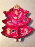 New!! Christmas Tree Chip & Dip Platter Navidad Clay Art Stonelite Colorful. Fixed Price $29.74.