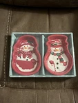 Glittering Goodies 2 Pack Snowman Ceramic Ramekins Christmas Holiday Snowmen. Fixed Price $15.99.