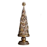 Tiered Metallic Nativity Scene Christmas Tree Statue Advent Home Decor 21 In. Fixed Price $108.99.