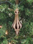 Wizardi Gold And White Striped Finial Glass Christmas Ornament F07M7-6-LH76-2.... Fixed Price $19.51.