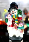 Traditions 19 Hand Painted Blown Glass Snowman Wood Base W/ Orig Box. Fixed Price $42.49.