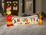 Gemmy 9 Ft. Led Grinch And Max Naughty Or Nice Christmas Airblown Inflatable. Fixed Price $89.99.