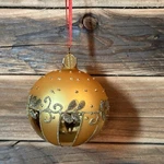 Demdaco Glass Blown Christmas Ball Ornament Gold With Glitter For The Home 3". Fixed Price $15.29.