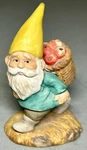 Vintage 1979 Enesco Christmas Gnome Elf 3.5 Porcelain Figurine Basket Of Apples. Fixed Price $16.19.