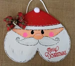Santa Claus Merry Christmas Sign Wall Door Hanger Plaque Wreath Accent Decor. Fixed Price $13.99.