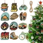 36 Pcs Hiking Ornaments For Christmas Tree Double-sided Printing Wooden Out.... Fixed Price $15.24.