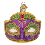 Old World Christmas Mardi Gras Mask Blown Glass Ornament. Fixed Price $32.99.
