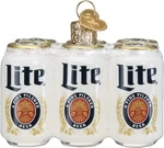 Old World Christmas Miller Lite Six Pack Blown Glass Ornament. Fixed Price $25.99.