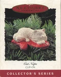 1995 Hallmark Ornament Cat Naps Clip On Keepsake #2 Series Napping Oven Mitt. Fixed Price $9.99.