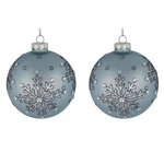Northlight 2 Blue Jeweled Snowflakes Glass Christmas Ball Ornaments 4". Fixed Price $32.75.