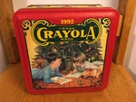 Vintage Crayola Trademark Collectible Metal Storage Tin Christmas Holiday 1992. Fixed Price $12.00.