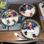 Vtg Ganz Snowman Wall Plates Set Of 3 Ceramic Christmas Holiday Decor 1990S. Fixed Price $9.00.