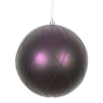 Vickerman N170726D In. Plum Matt Glitter Swirl Ornament Ball - 3 Per Box. Fixed Price $7.44.