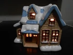 Christmas Around The World Lighted Country Cottage Stock No 54-566. Fixed Price $15.00.