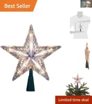 Beautiful 7-INCH Star Treetop, 10 Pre-lit Lights Perfect For Indoor Decor. Fixed Price $36.99.