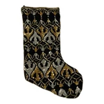 Vtg Pier 1 Imports Black Velvet Silver & Gold Beaded Sequin Christmas Stocking. Fixed Price $19.20.