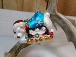 Vintage Summit Blown Glass Polar Bear With Penguins Christmas Ornament. Fixed Price $11.99.