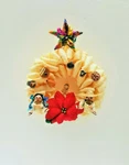 Mexican Christmas Wreath Palm Decor Ornaments Door Corona. Fixed Price $85.00.