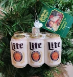 New In Box Miller Lite Beer Six Pack Glass Ornament Old World Christmas. Fixed Price $9.99.