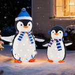 Dumos 2-PIECE Lighted Penguin Family Outdoor Christmas 3FT, Blue Led. Fixed Price $107.60.