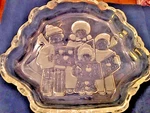 Vintage Mikasa Crystal Serving Dish - Christmas Carolers 8 , Free Shipping. Fixed Price $30.00.