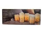 Fusion Flameless Led Candles With Gold Fairy Lights 5PK Real Wax Battery Power. Fixed Price $24.99.