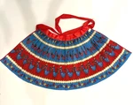Accordion Pleated Cotton Apron Rooster Chicken Hen Red Blue. Fixed Price $13.00.
