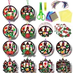 Eggsun 36 Sets Christmas Wreath Suncatchers Craft Kit Ornaments Stained Glass.... Fixed Price $26.37.