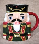 Nutcracker Coffee Mug Cup 5X4 Ceramic 18 Oz Christmas Holiday Green Sleigh Bell. Fixed Price $25.67.