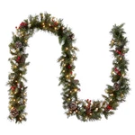 National Tree Company 9 Ft Pre-lit Frosted Berry Artificial Christmas Garland.... Fixed Price $79.86.