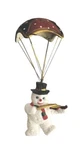 Vintage Parachute Snowman Ornament Violin Player Red Blue Gold Christmas Decor. Fixed Price $10.99.