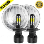5-3/4" Stock Glass Metal High Beam Headlight Led 4000LM H4 Headlamp Pair. Fixed Price $54.95.