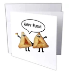 3DROSE Happy Purim Greeting Cards Cute Smiley Hamantaschen Jewish Holiday Set. Fixed Price $10.81.