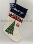 Pottery Barn Polar Express North Pole Christmas Tree Embroidered Stocking #J2011. Fixed Price $64.60.