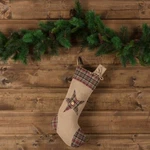 Vhc Rustic Christmas Stocking Clement Star Holiday Decor Fabric Tan Farmhouse. Fixed Price $29.99.