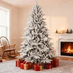 5/6/7FT Snow Flocked Christmas Artificial Xmas Trees Holiday Decoration. Fixed Price $153.12.