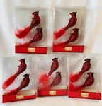 10 Cardinal Bird Holiday Living Glass Glittered Hanging Christmas Ornaments. Fixed Price $35.00.