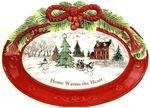Home Warms The Heart Fitz & Floyd Cookie Platter 2011 13.5" X 10" Iob. Fixed Price $21.49.