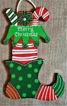 Merry Christmas Elf Stocking Shoe Sign Wall Door Hanger Plaque Wreath Accent. Fixed Price $13.99.