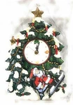 Eluceo Skiing Santa 6" Sculpted Motion Table Clock Christmas New Box Wear. Fixed Price $17.11.
