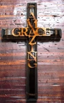 Handcrafted Wooden Cross With Laser Cut "grace" Lettering. Fixed Price $17.99.