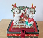 1997 Coca Cola Coke Cast Iron Stocking Holder Christmas Polar Bears Fireplace. Fixed Price $19.99.