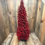 Pottery Barn Faux Potted Berry Cluster Cone Tree 24" Red Holiday Christmas. Fixed Price $69.00.