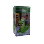 Inflatable Dinosaur With Candy Cane Christmas Yard Holiday Living 3.5 Ft Nob. Fixed Price $19.97.
