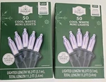2 New Holiday Time 50CT Cool White Led 100 Lights Green Wire Wedding Christmas. Fixed Price $14.99.