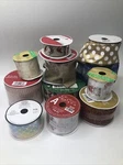 12 Rolls Of Ribbon Assorted Christmas Wreath Crafting Decorating Holiday. Fixed Price $16.12.