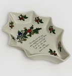 Portmeirion The Holly & Ivy Leaf Shaped Dish Bowl 10 Christmas Holiday Poem. Fixed Price $25.00.